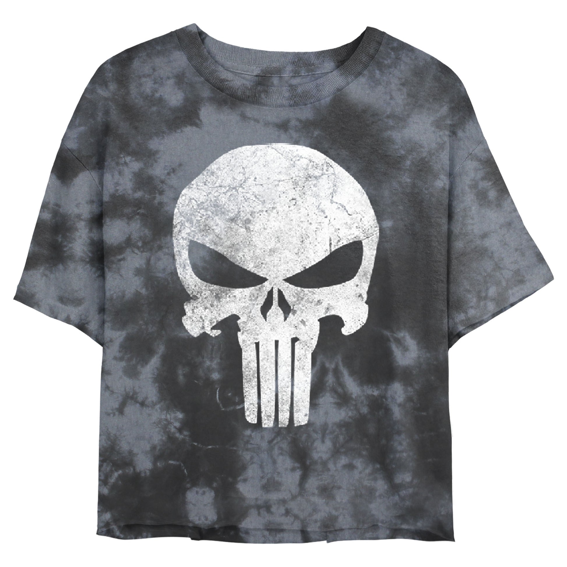 Junior's Marvel Punisher Distresskull Bombard Tie-Dye T-Shirt