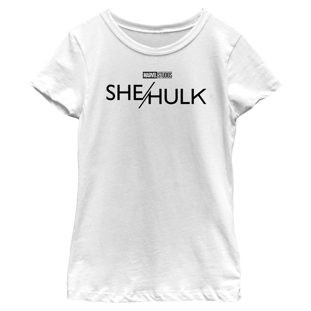 Girl's Marvel She Hulk Black Logo T-Shirt