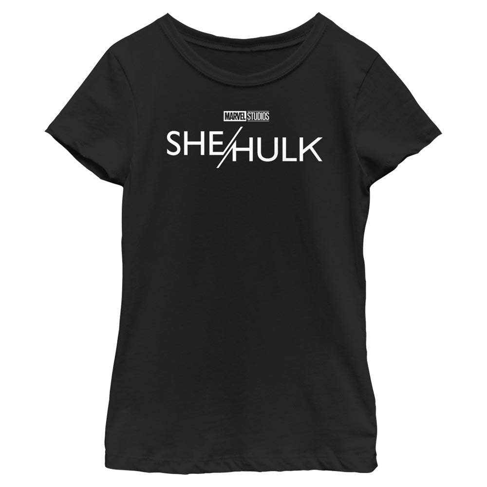 Girl's Marvel She Hulk White Logo T-Shirt