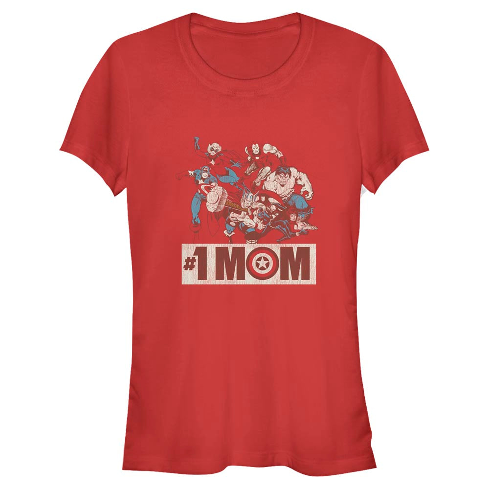 Junior's Marvel Distressed #1 Mom T-Shirt