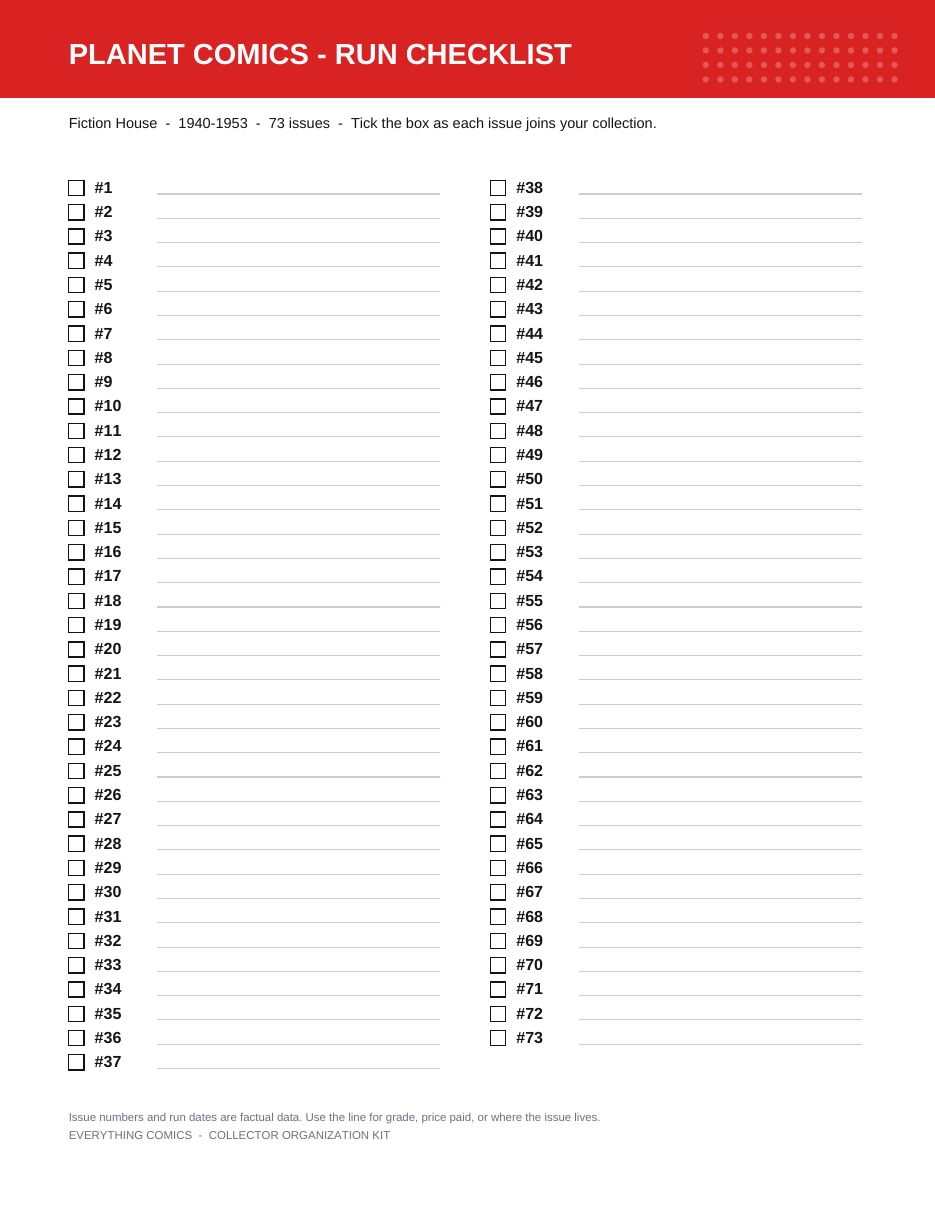 Collector Organization Kit — Printable Comic Dividers, Box Labels & Collection Tracker