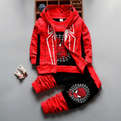 Baby Boy Clothing Sets Spiderman Cartoon Jacket +T Shirt + Pants Children Clothes 3PCS Toddler Boys Spider Man Sport Set Girls - Everything Comics